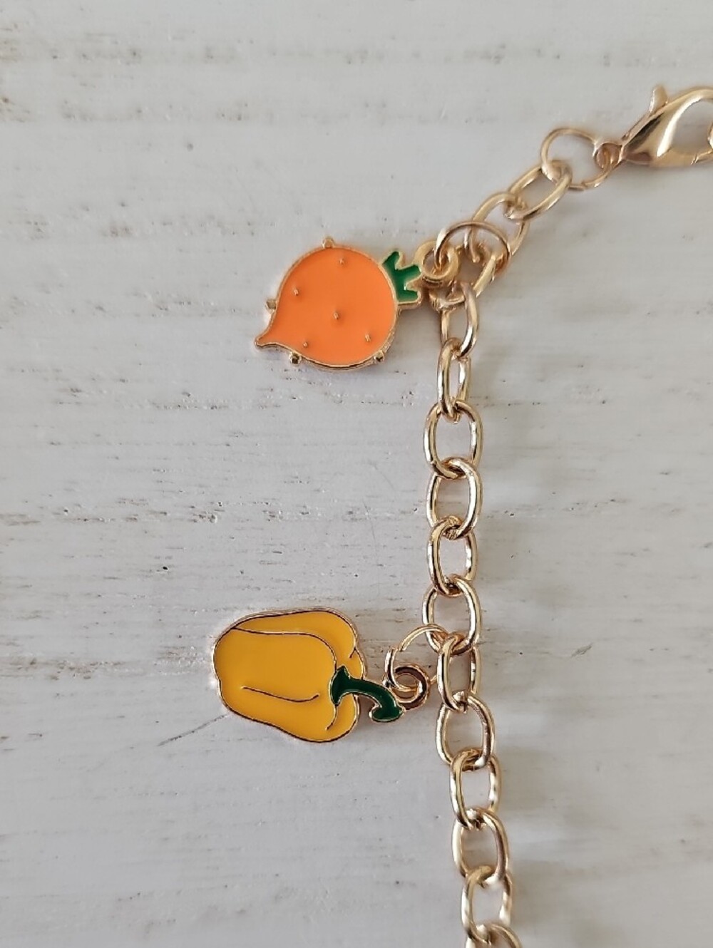 Gold-Tone Vegetable Charm Bracelet - Picture 3 of 6